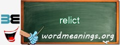 WordMeaning blackboard for relict